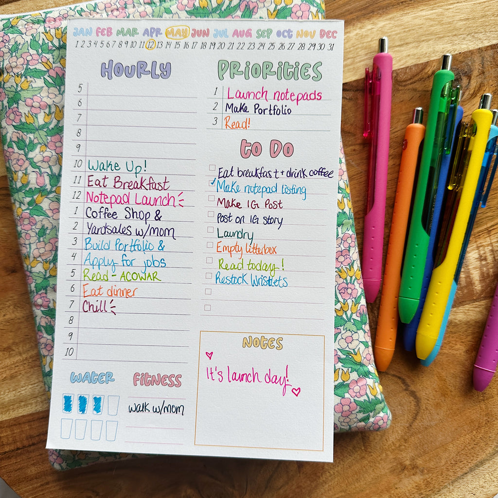 Daily Time Block Notepad