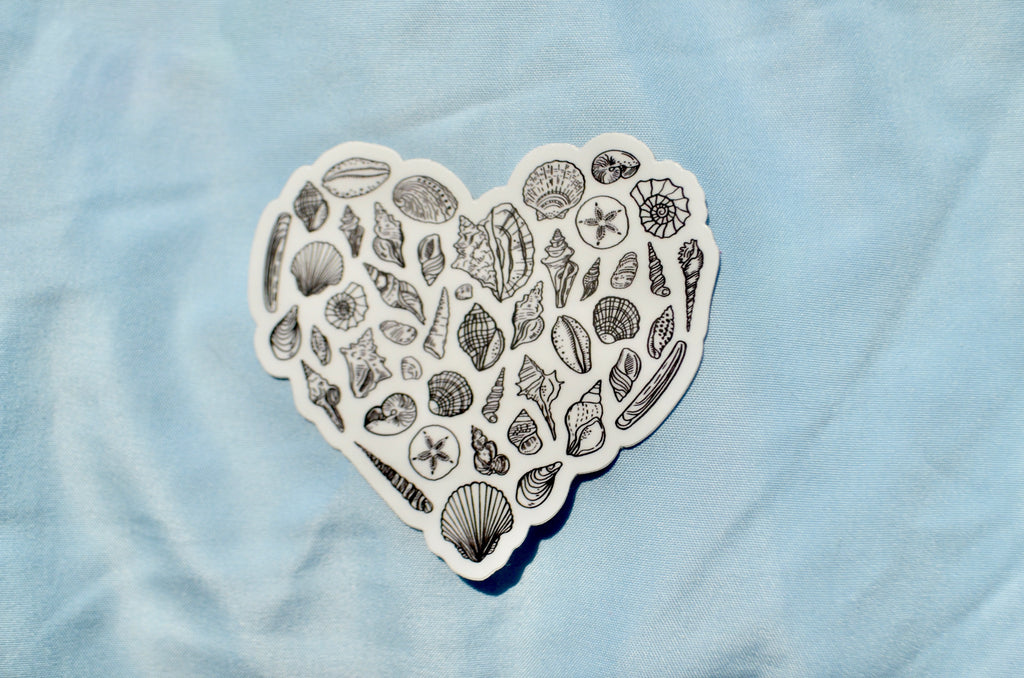 Waterproof Heart Shell Sticker