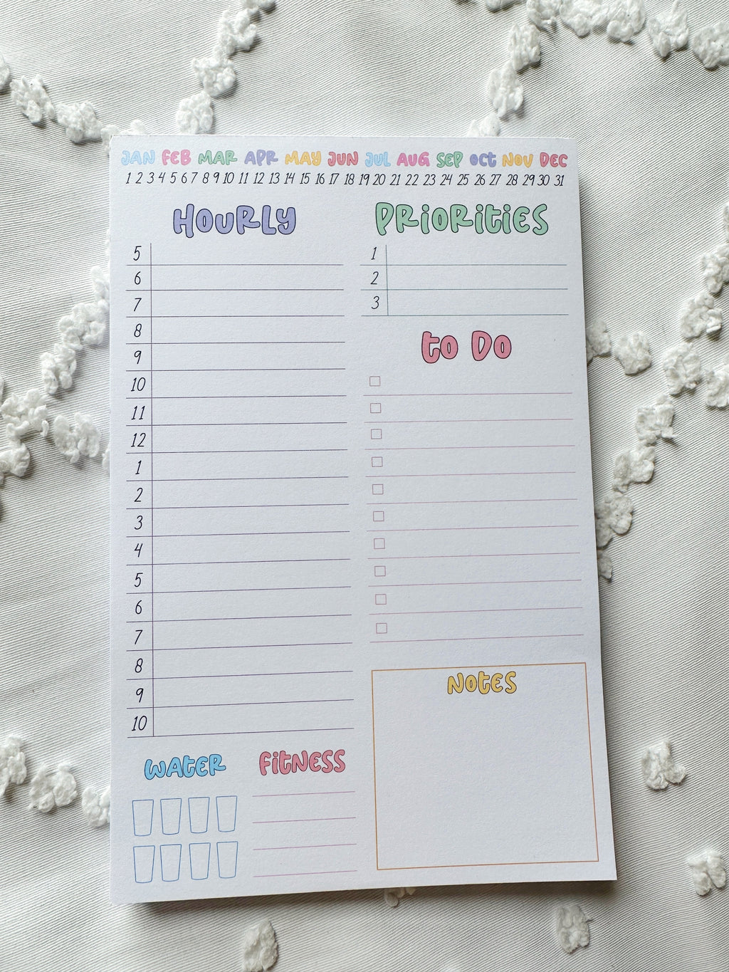 Daily Time Block Notepad