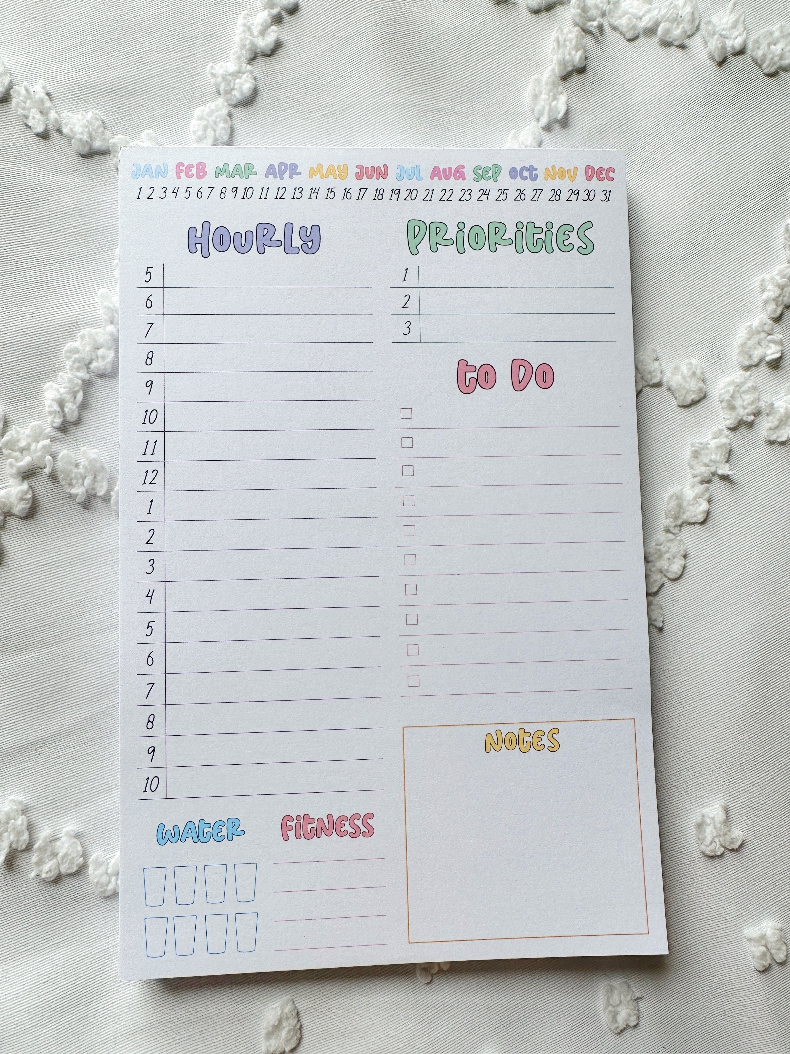 Daily Time Block Notepad