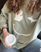 Michigan Wink Sage Crewneck