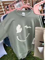 Michigan Wink Sage Crewneck